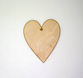 Polotovary - Drevený výrez- Srdce klasik 10x8,3 cm - 7133288_