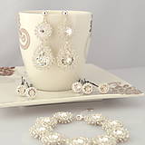 Sady šperkov - Klasický svadobný koralkový set  (Ag925) - 7132283_