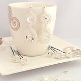 Sady šperkov - Klasický svadobný koralkový set  (Ag925) - 7132290_