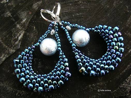 Náušnice - Vejáriky Metallic Cosmos - 7132281_