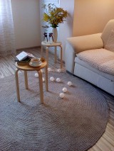 Úžitkový textil - Veľký okrúhly koberec 100% bavlna - 170 cm - 7131125_