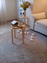 Úžitkový textil - Veľký okrúhly koberec 100% bavlna - 170 cm - 7131127_