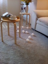 Úžitkový textil - Veľký okrúhly koberec 100% bavlna - 170 cm - 7131132_