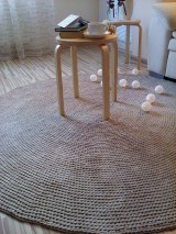 Úžitkový textil - Veľký okrúhly koberec 100% bavlna - 170 cm - 7131133_