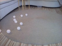 Úžitkový textil - Veľký okrúhly koberec 100% bavlna - 170 cm - 7131135_