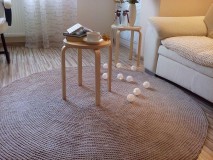 Úžitkový textil - Veľký okrúhly koberec 100% bavlna - 170 cm - 7131136_