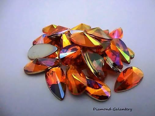Galantéria - Ozdobné kamienky 9x18 mm - Pomaranč - 7135694_
