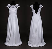 Šaty - Svadobné šaty s kruhovou sukňou a holým chrbátom - 7134286_
