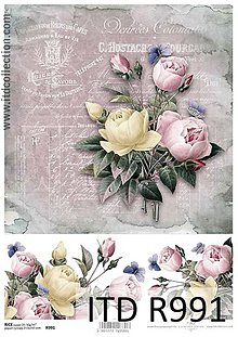 Papier - ryžový papier ruže - 7136198_