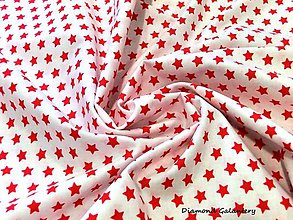 Textil - Bavlnená látka - hviezdičky červené - cena za 10 cm - 7140038_