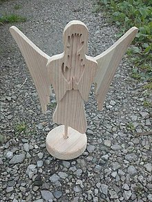 Dekorácie - 3D  drevený anjel - 7140344_