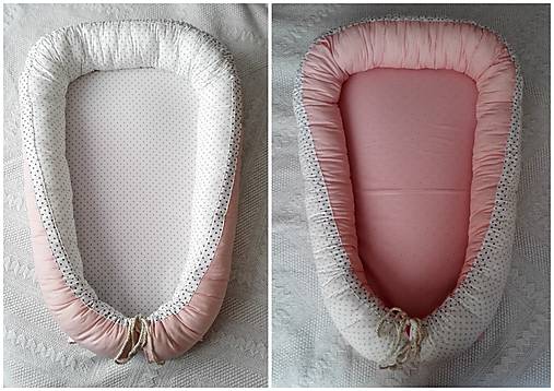 Hniezdo pre bábätko - ružovo biele s bodkami