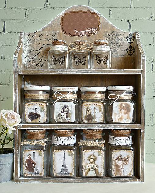 Nádoby - Dózičky zo shabby poličky - 7143772_