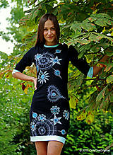 Šaty - Dámske šaty mini, batikované, maľované, etno KŇAŽKA Z AVALONU - 7144335_