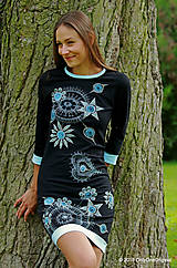 Šaty - Dámske šaty mini, batikované, maľované, etno KŇAŽKA Z AVALONU - 7144337_