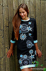 Šaty - Dámske šaty mini, batikované, maľované, etno KŇAŽKA Z AVALONU - 7144348_