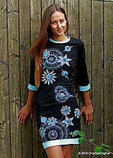 Šaty - Dámske šaty mini, batikované, maľované, etno KŇAŽKA Z AVALONU - 7144349_