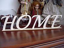 Polotovary - Drevený nápis HOME, LOVE + stojan - 7146534_