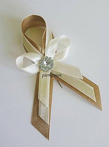 Svadobné pierka - Svadobné pierko bielo zlaté - 7147682_