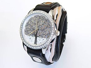 Náramky - Dámske hodinky bielo čierne - 7150359_