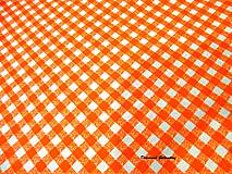 Textil - Bavlnená látka - karo pomaranč - cena za 10 cm - 7156004_