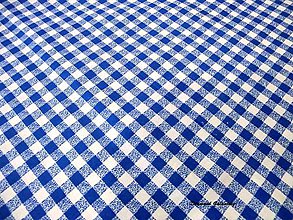 Textil - Bavlnená látka - káro moodré - cena za 10 cm - 7155995_