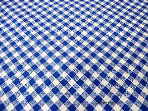 Textil - Bavlnená látka - káro moodré - cena za 10 cm - 7155995_