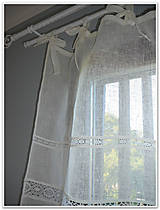 Úžitkový textil - lněná záclonka bílá š.140xd.160cm - 7155868_