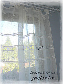 Úžitkový textil - lněná záclonka bílá š.140xd.160cm - 7155869_