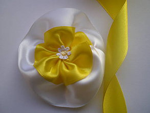 Svadobné pierka - Náramok pre družičky v žltej farbe - 7159366_