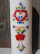 Sviečky - ručne maľovaná sviečka s ľudovým ornamentom/vysoká - 7162839_