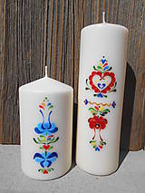 Sviečky - ručne maľovaná sviečka s ľudovým ornamentom/vysoká - 7162842_
