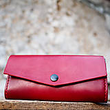 Peňaženky - Dámska kožená červeno-čierna peňaženka XXL - 7166044_