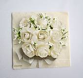 Papier - Servítka M16- Biele ruže - 7171238_