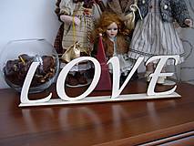 Polotovary - Drevený nápis HOME, LOVE + stojan - 7178185_