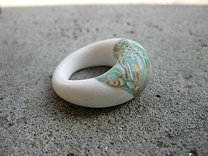 Prstene - Fimo prsteň (Dúhovo biely prsteň č.564) - 7177242_