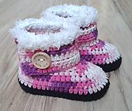 Detské topánky - Ružové melírované čižmičky - 7184514_