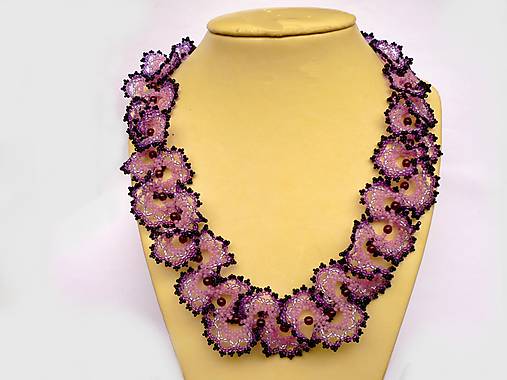 Náhrdelníky - Fialky - náhrdelník, chir. ocel - 7183083_