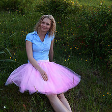 Sukne - Svetloružová tylová sukňa - 7186071_