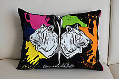 Úžitkový textil - Maľovaný vankúš Tigre - 7189030_