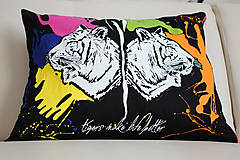 Úžitkový textil - Maľovaný vankúš Tigre - 7189031_