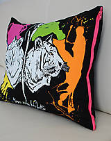 Úžitkový textil - Maľovaný vankúš Tigre - 7189035_