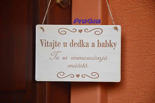 Tabuľky - U dedka a babky - drevená tabuľka - 7188024_