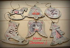 Dekorácie - Strieborno-červeny vianočny set :) ( cena/kus) - 7189316_
