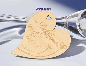 Darčeky pre svadobčanov - Drevená magnetka - Minisrdiečko - Ďakujeme 2A - Akciová cena - 7191154_