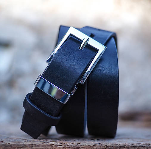 Opasky - Kožený opasok do obleku /3cm šírka/ - 7193581_