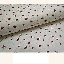 Textil - Červené hviezdičky so zlatou bodkou š.140 cm - 7194577_