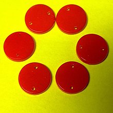 Iný materiál - Našívacie kamienky kruhové 15mm (červené placky) - 7194119_