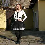 Sukne - Černo-bílá tylová sukně - 7203980_
