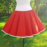 Sukne - Červená kolová sukně - 7204006_